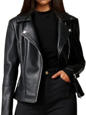 Leather Jacket For Women Biker Black