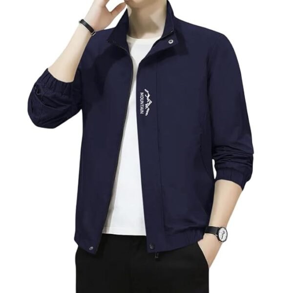 Men's Bomber Jacket | Lightweight Casual Zip-Up Jacket | Stylish Slim Fit Outerwear(Navy)