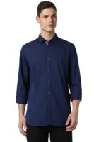 Blue Men's Slim Fit Full Sleeve Casual Shirt | 100% Cotton | Premium Twill Weave