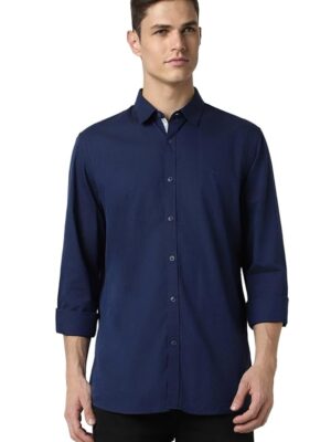 Blue Men's Slim Fit Full Sleeve Casual Shirt | 100% Cotton | Premium Twill Weave