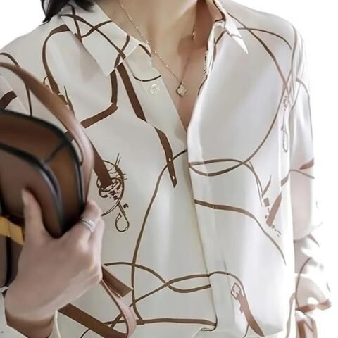Women's Floral Printed Button Down Western Shirt with Collar Neck and Rolled-Up Long Sleeves in Relaxed Fit