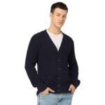 Men's Cotton Casual Sweater(Navy Blue)