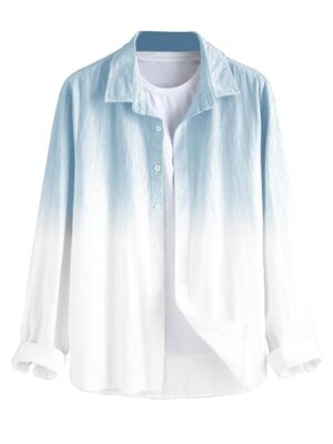 Blue Men's Solid Slim Fit Cotton Casual Shirt || Men Stylish Shirt || Spread Collar & Full Sleeves