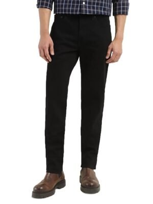 Men's Slim Fit Mid Rise Jeans(Solid Black)
