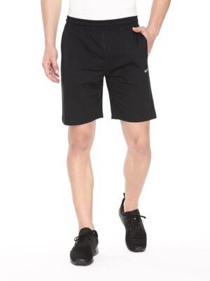 Black Men's Cotton Boxer Shorts Regular Fit Solid Shorts (Pack of 1)
