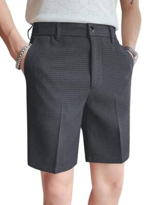 Casual Men Shorts | Rich Regular Fit Solid Short with Side Pockets | Relaxed Fit Half Pants (Grey)