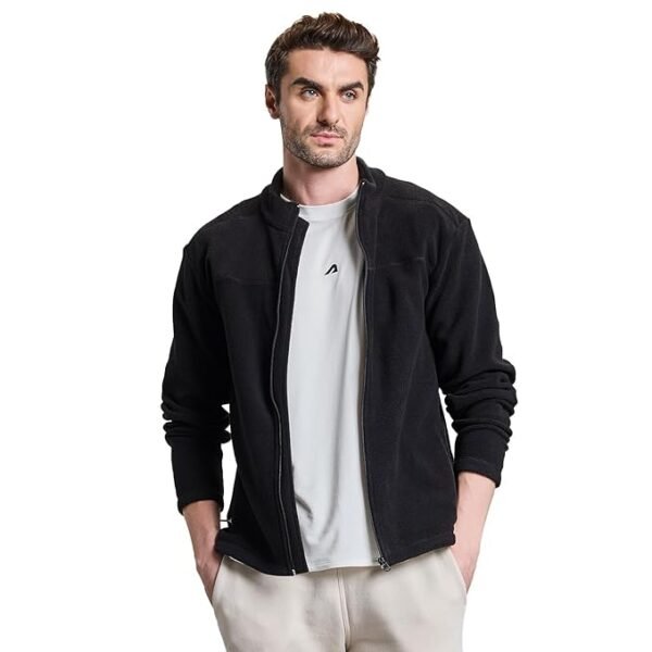 Sweatshirt for Man Stylish Sweatshirts for Men Breathable Jacket for Man Full Zipper Sweatshirt (Black)