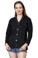 Women Sweater for Winter Woolen Acrylic Full Sleeves V Neck Stylish Design Cardigan Girls/Ladies