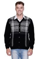 Full Sleeve Front Open Buttoned Woolen Sweater for Men with Pockets
