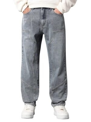 Grey Men Wide Leg Relax Fit Jeans | Baggy Jean's for Boys | Oversized Jean's for Everyday Streetwear