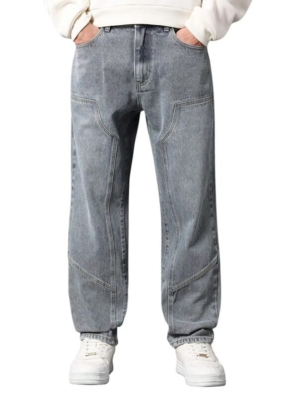 Grey Men Wide Leg Relax Fit Jeans | Baggy Jean's for Boys | Oversized Jean's for Everyday Streetwear