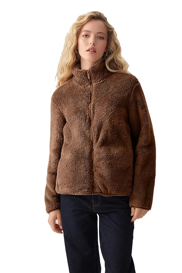 Women Sherpa Fur Jacket For Women Super Warm Leight Weight Fabric