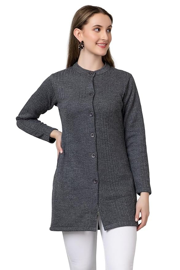 Women Woolen Long Cardigan Sweater for Women