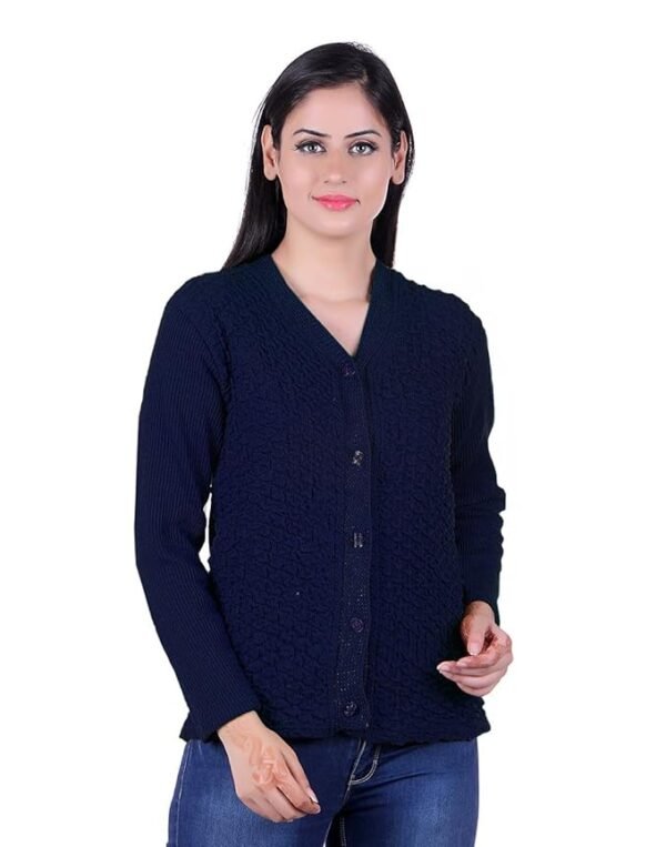Women Winter Wear Woolen Sweater( Navy Blue)