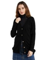 Women's Casual Acrylic V Neck Full Sleeve Regular Fit Tunic Length Cardigan Sweater