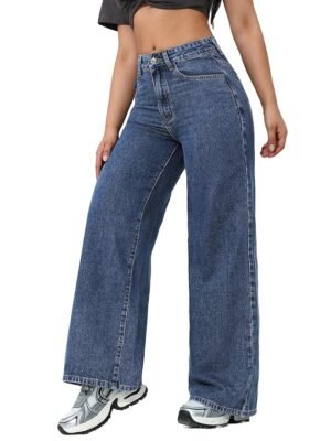 Women's Relaxed Fit High Rise Jeans || Woman Jean's || Women Baggy Jeans || Jean's for Women( Blue)