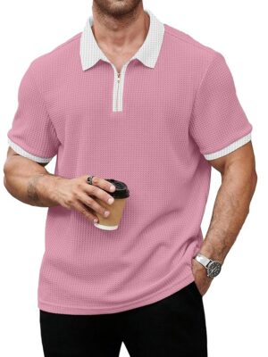Men's Solid Classic Fit T-Shirt(Pink)