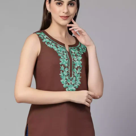Amaira-Brown-Sleeveless-Short-Kurti3.webp